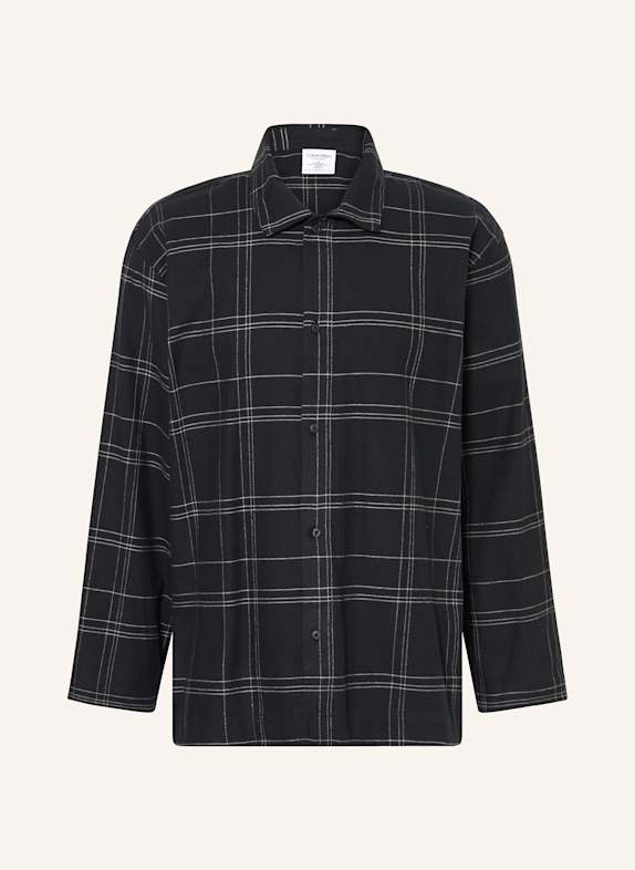 Calvin Klein Schlafshirt aus Flanell SCHWARZ/ WEISS