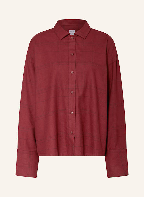 Calvin Klein Schlafshirt aus Flanell DUNKELROT/ GRAU
