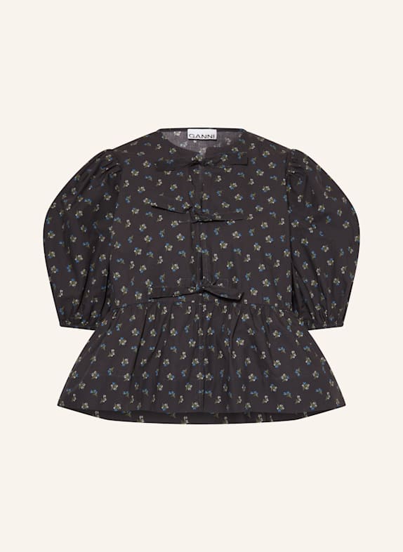 GANNI Blouse BLACK/ BLUE/ GREEN