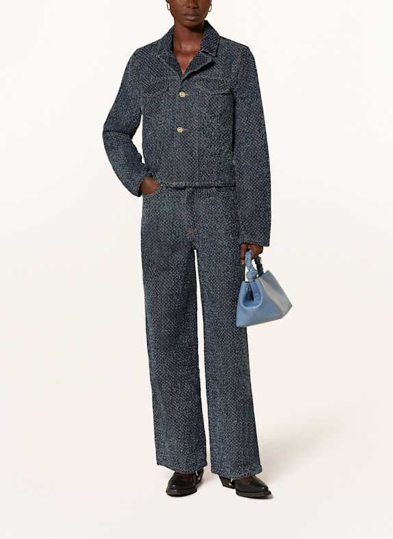 GANNI Kurtka jeansowa GRANATOWY