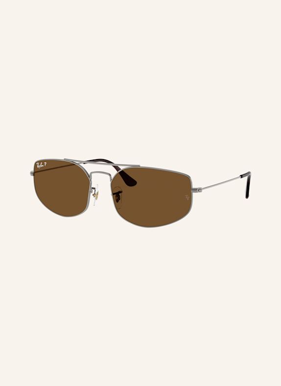 Ray-Ban Sonnenbrille RB3845 004/57 - SILBER/ BRAUN POLARISIERT