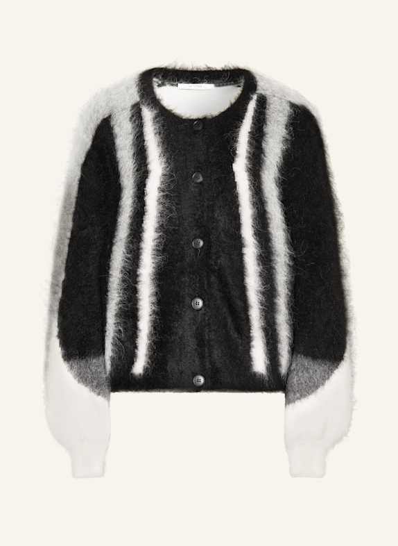 GESTUZ Cardigan SAFI in alpaca BLACK/ LIGHT GRAY