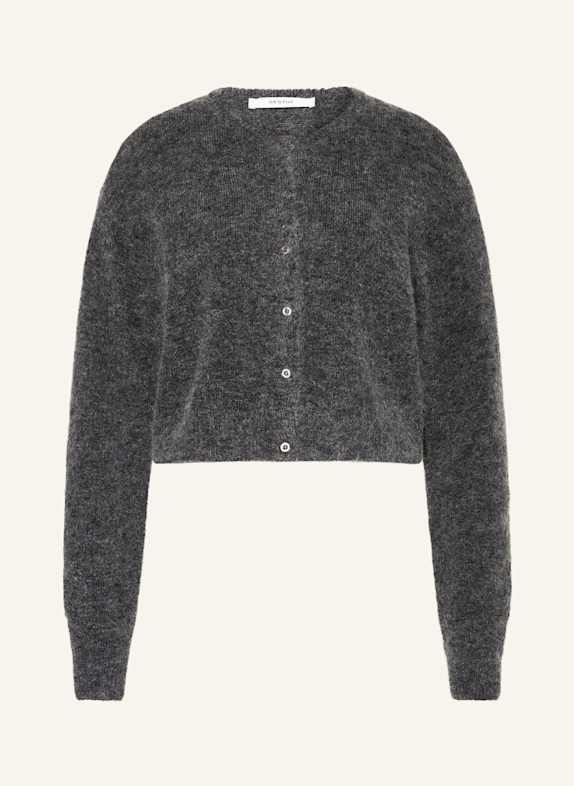 GESTUZ BEAMS PLUS Argyle knit polo shirt DARK GRAY