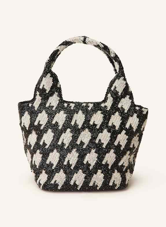 GESTUZ Handtasche RHINNAGZ mit Schmucksteinen SCHWARZ/ SILBER