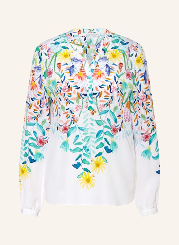 HERZEN'S ANGELEGENHEIT Shirt blouse in silk RED/ TEAL/ YELLOW