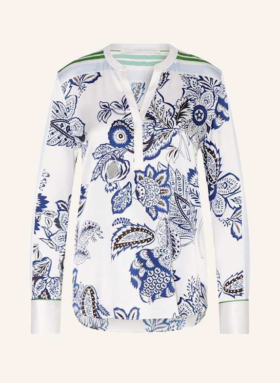 HERZEN'S ANGELEGENHEIT Shirt blouse in silk BLUE/ WHITE/ GREEN