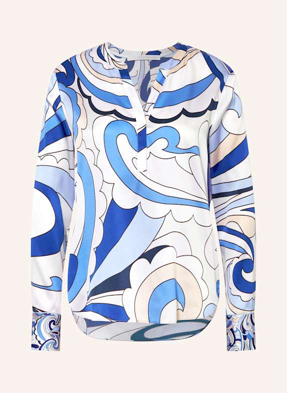 HERZEN'S ANGELEGENHEIT Shirt blouse in silk WHITE/ BLUE/ NUDE