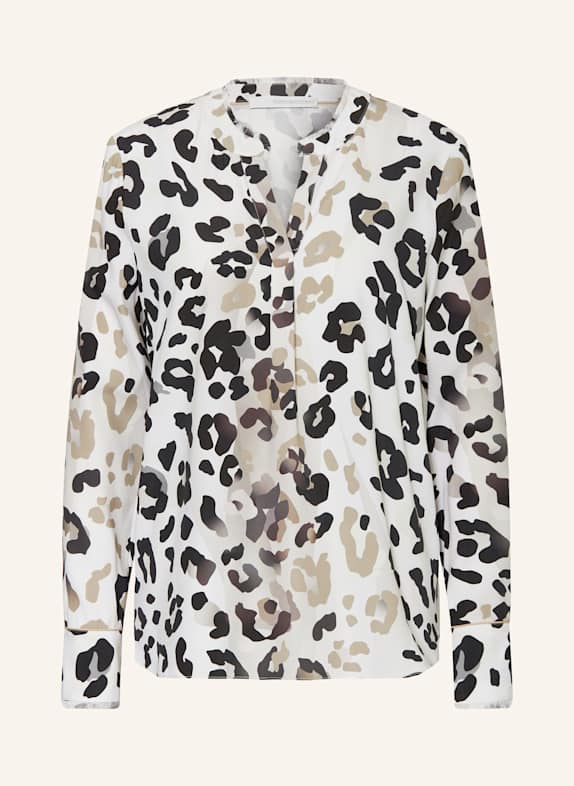 HERZEN'S ANGELEGENHEIT Shirt blouse in silk TAUPE/ BLACK/ WHITE