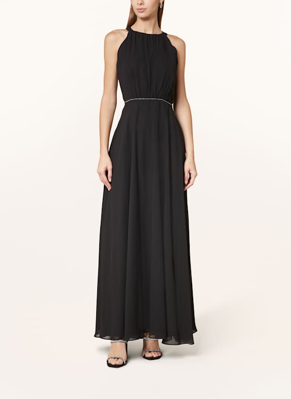 SWING Abendkleid mit Schmucksteinen SCHWARZ
