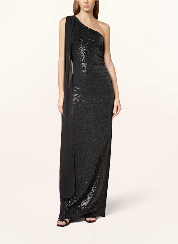 SWING One-Shoulder-Kleid mit Pailetten SCHWARZ