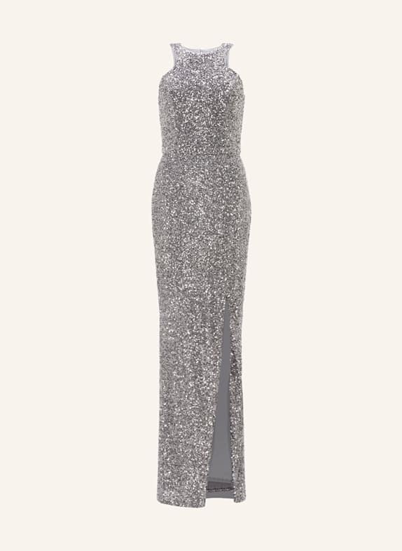 SWING Abendkleid mit Pailletten und Cut-out SILBER