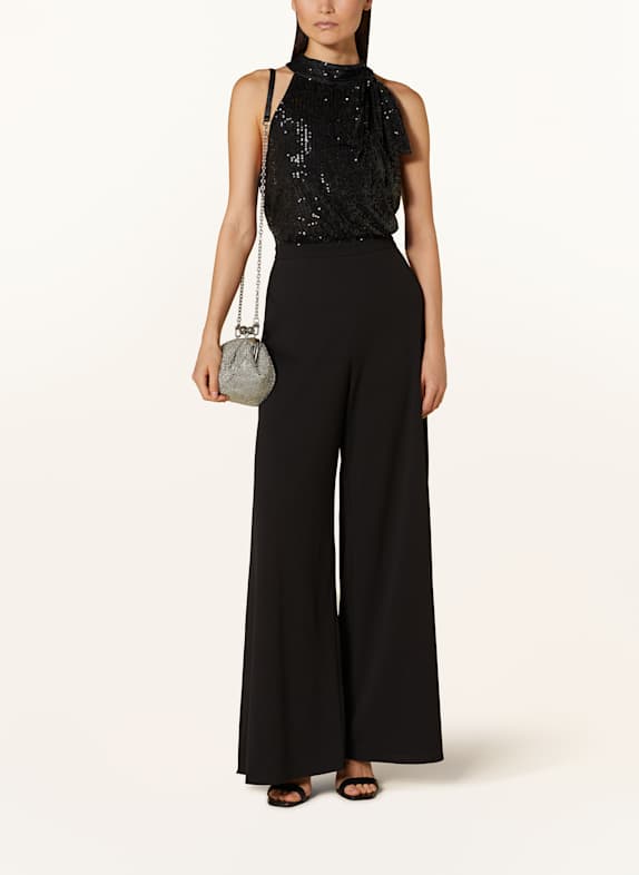 SWING Jumpsuit mit abnehmbarer Schluppe und Pailletten SCHWARZ