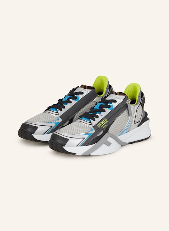 FENDI Sneaker FLOW GRAU/ DUNKELGRAU/ TÜRKIS