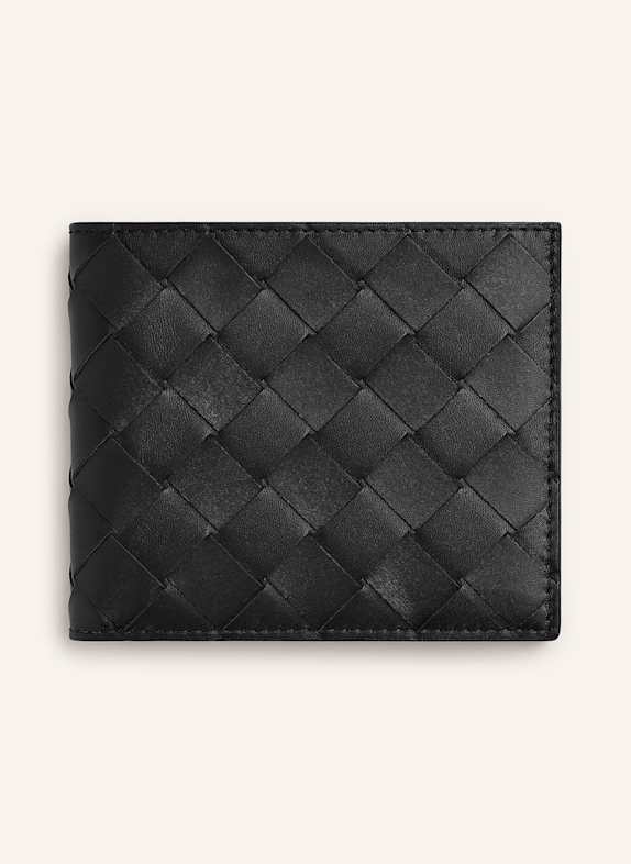 BOTTEGA VENETA Geldbörse INTRECCIATO BI-FOLD BLACK/MADDER BROWN