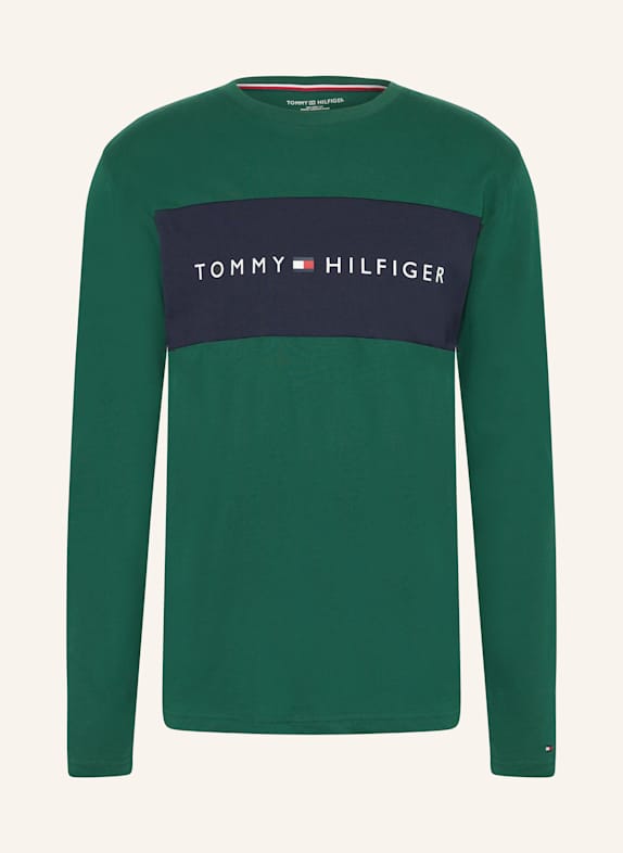 TOMMY HILFIGER Lounge shirt  GREEN/ DARK BLUE
