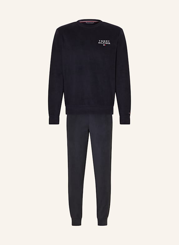 TOMMY HILFIGER Schlafanzug aus Fleece DUNKELBLAU