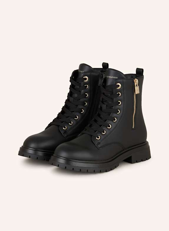 TOMMY HILFIGER Schnürboots SCHWARZ