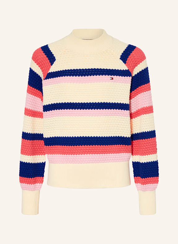 TOMMY HILFIGER Pullover ECRU/ DUNKELBLAU/ ROSA