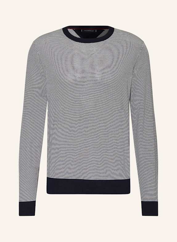 TOMMY HILFIGER Pullover DUNKELBLAU/ WEISS
