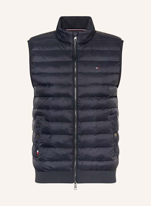 TOMMY HILFIGER Steppweste im Materialmix DUNKELBLAU