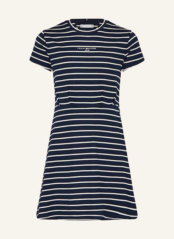 TOMMY HILFIGER Jerseykleid DUNKELBLAU/ WEISS