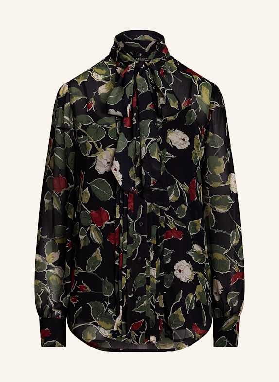LAUREN RALPH LAUREN Schluppenbluse SCHWARZ/ GRÜN/ DUNKELROT