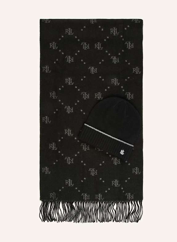 LAUREN RALPH LAUREN Set: Mütze und Schal mit Geschenkbox SCHWARZ