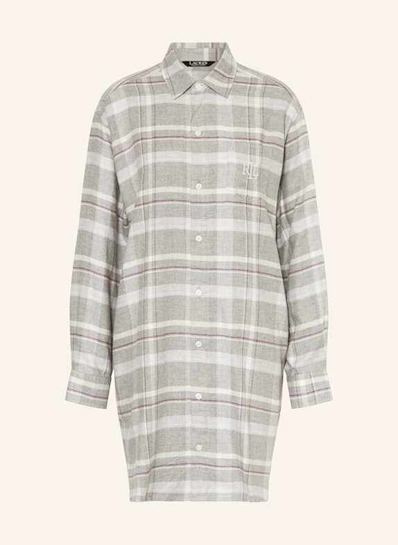 kostenloser pick@home Service Nachthemd aus Flanell GRAU/ HELLGRAU/ LILA