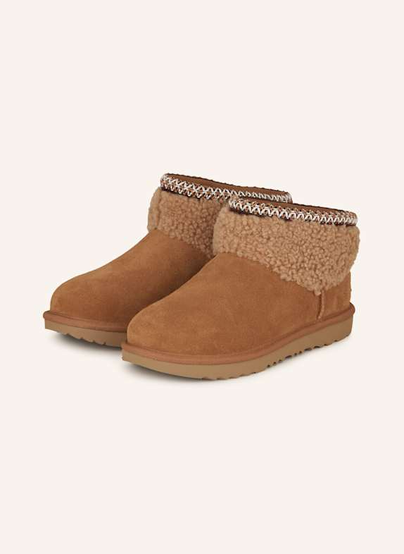 UGG Boots CLASSIC ULTRA MINI CURLY CAMEL