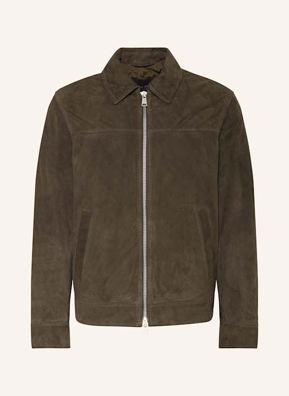Marc O'Polo Lederblouson DUNKELGRÜN