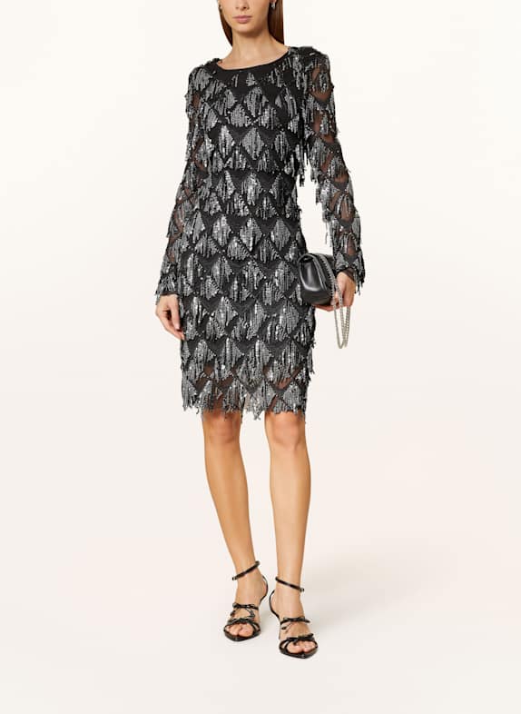 ROUGE VILA Kleid mit Pailletten SCHWARZ/ SILBER
