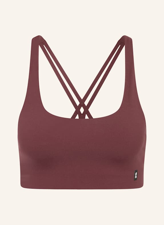 On Pullover sweater features rounded neckline DARK RED