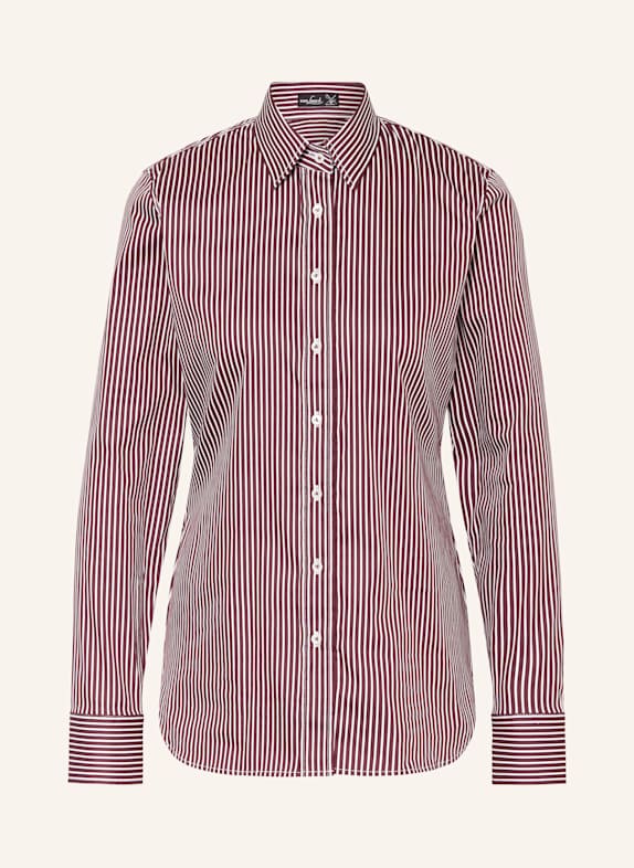 van Laack Blouse shirt VL-NEELES-NOS in silk DARK RED/ WHITE