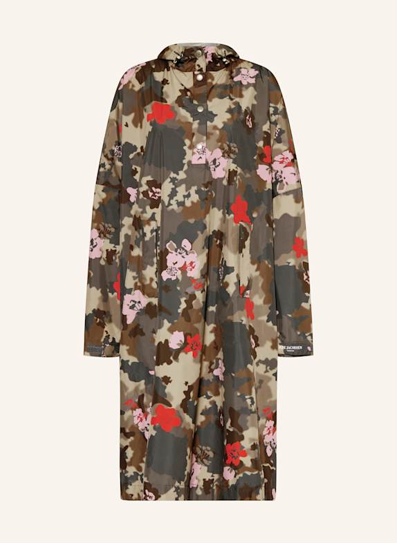 ILSE JACOBSEN Poncho KHAKI/ BEIGE/ RED