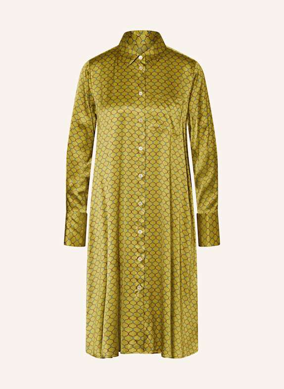 ROBERT FRIEDMAN Hemdblusenkleid LENY aus Satin GRÜN/ LILA/ TÜRKIS