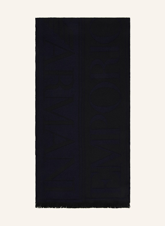 EMPORIO ARMANI Schal SCHWARZ/ DUNKELBLAU