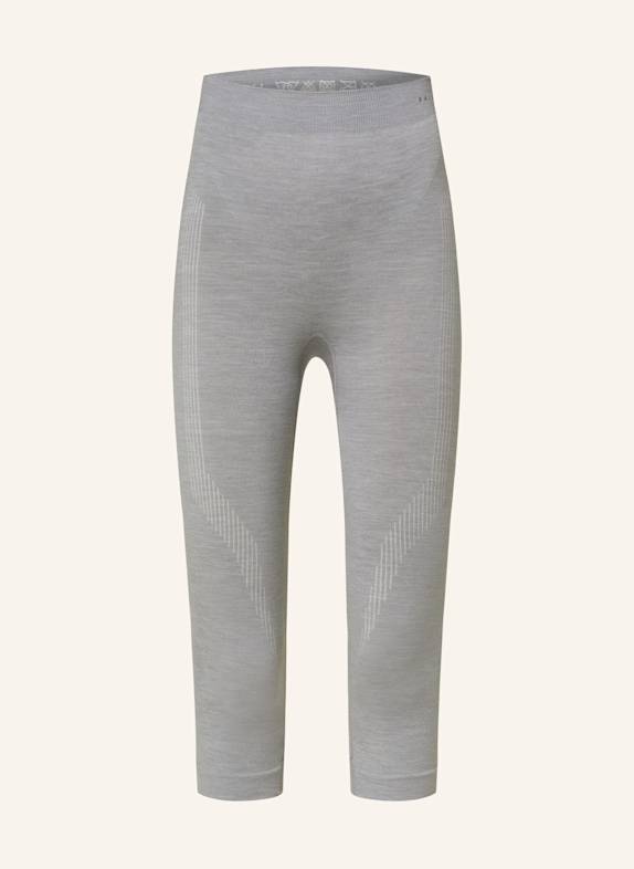 FALKE Functional baselayer trousers WOOL-TECH with cropped legs and merino wool GRAY