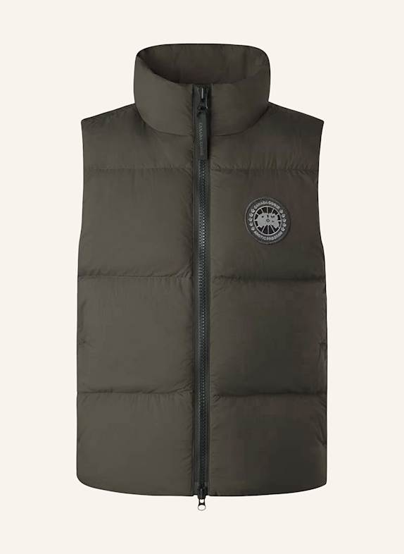CANADA GOOSE Down vest LAWRENCE DARK GREEN