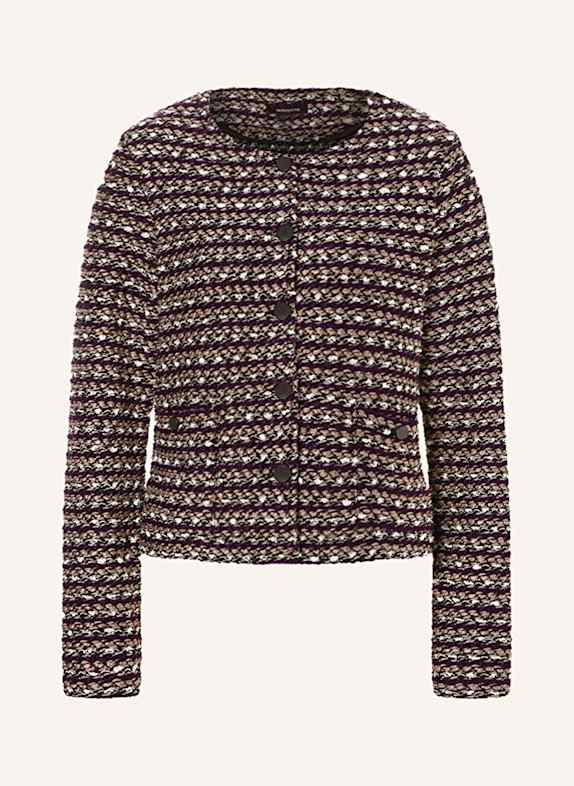 MORE & MORE Strickjacke SCHWARZ/ BEIGE/ DUNKELLILA