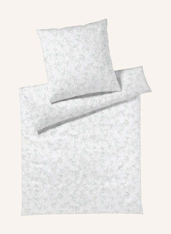 elegante Bettwäsche PIANO JERSEY WEISS/ HELLGRÜN