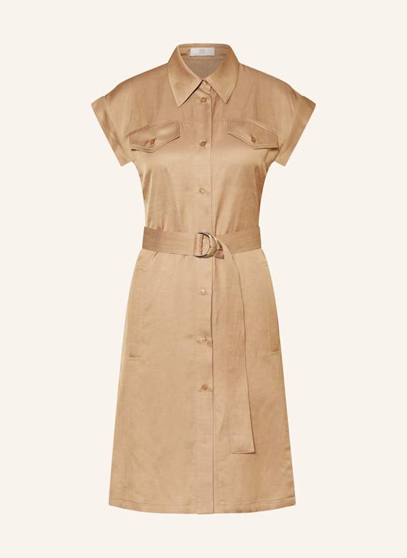 RIANI Hemdblusenkleid mit Leinen HELLBRAUN