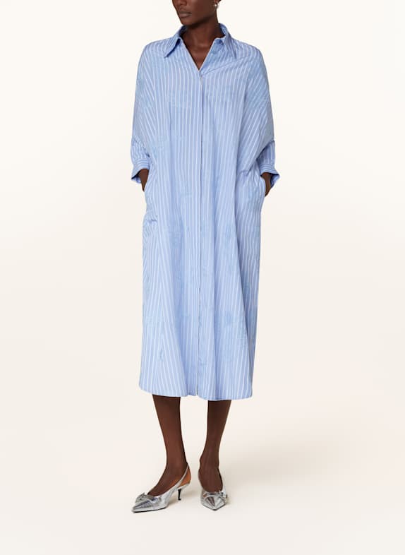 RIANI Hemdblusenkleid BLAU/ WEISS