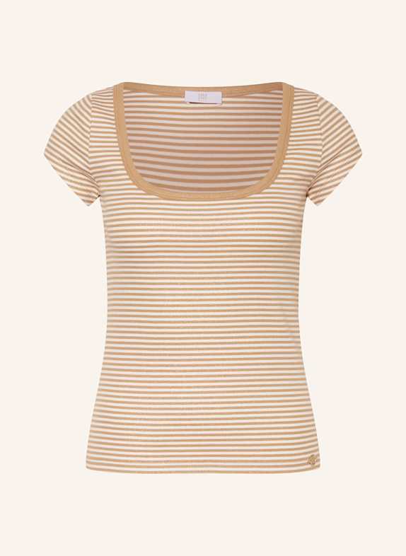 RIANI T-shirt LIGHT BROWN/ WHITE/ GOLD