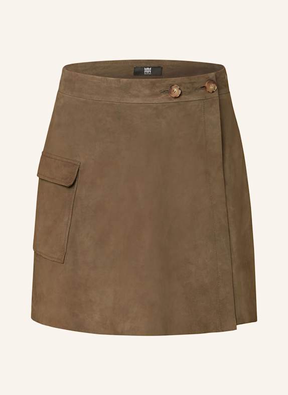 RIANI Leder-Skort DUNKELGRÜN