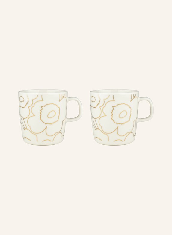 marimekko 2er-Set Henkelbecher OIVA/PIIRTO UNIKKO WEISS/ GOLD