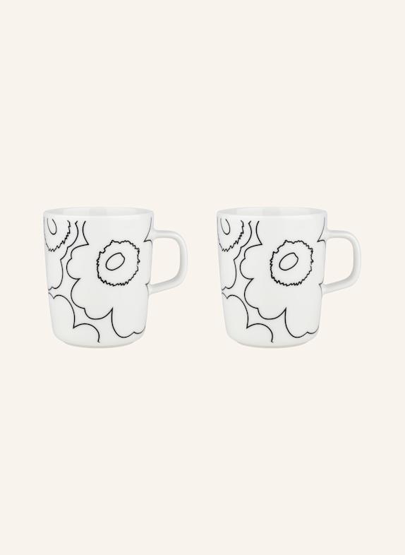 marimekko 2er-Set Henkelbecher OIVA/PIIRTO UNIKKO WEISS/ SCHWARZ