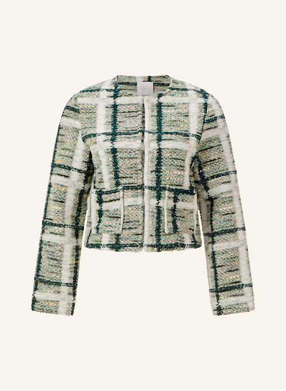 rich&royal Boxy jacket in bouclé with glitter thread DARK GREEN/ WHITE/ LIGHT GREEN