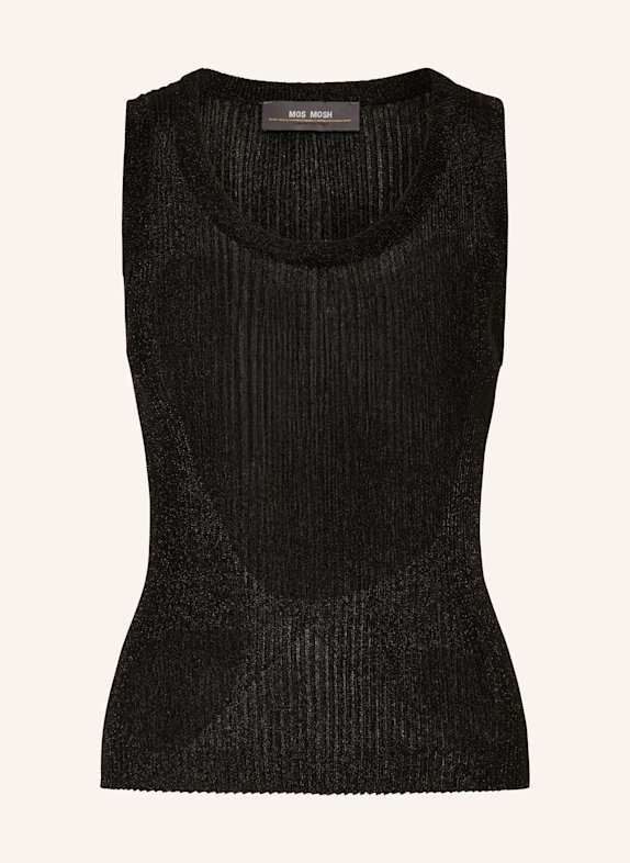 MOS MOSH Stricktop MMRELANA mit Glanzgarn SCHWARZ