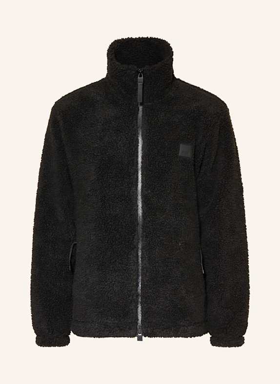 RAINS Teddyfell-Jacke KOFU SCHWARZ