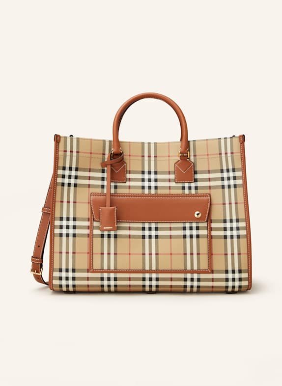 burberry Jacket Shopper FREYA MEDIUM BEIGE/ SCHWARZ/ ROT